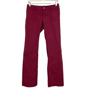 Athleta Low Rise Dipper Maroon Cargo Bootcut Stretch Nylon Gorpcore Pant Size 2
